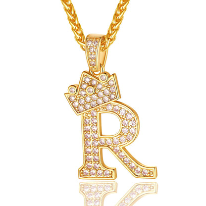 Sparkly Cubic Zirconia Initial R Necklace