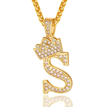 Sparkly Cubic Zirconia Initial S Necklace