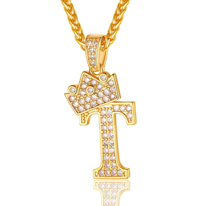 Sparkly Cubic Zirconia Initial T Necklace