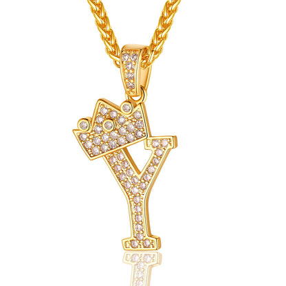 Sparkly Cubic Zirconia Initial Y Necklace