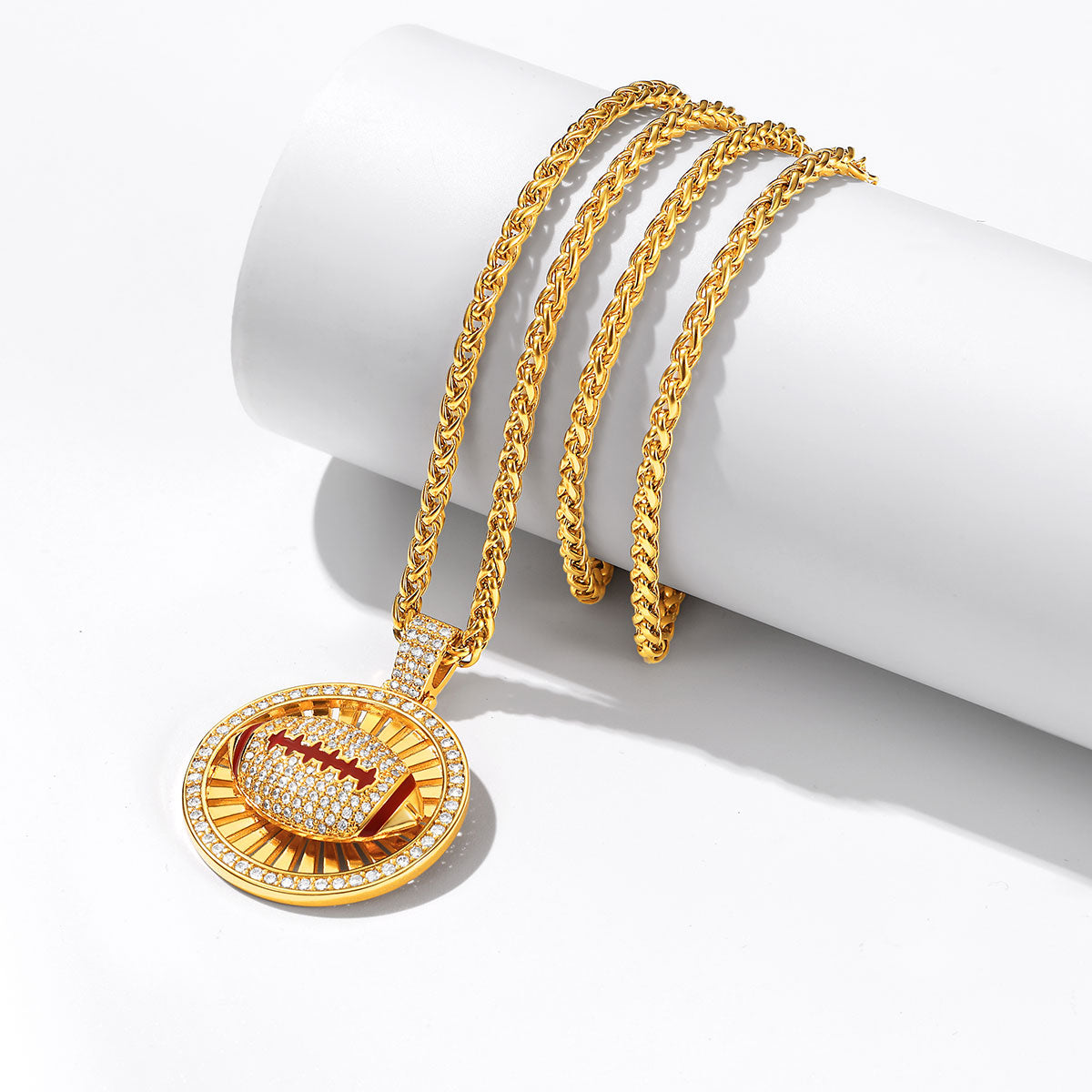 Spinning Rugby Necklaces Sport Necklaces