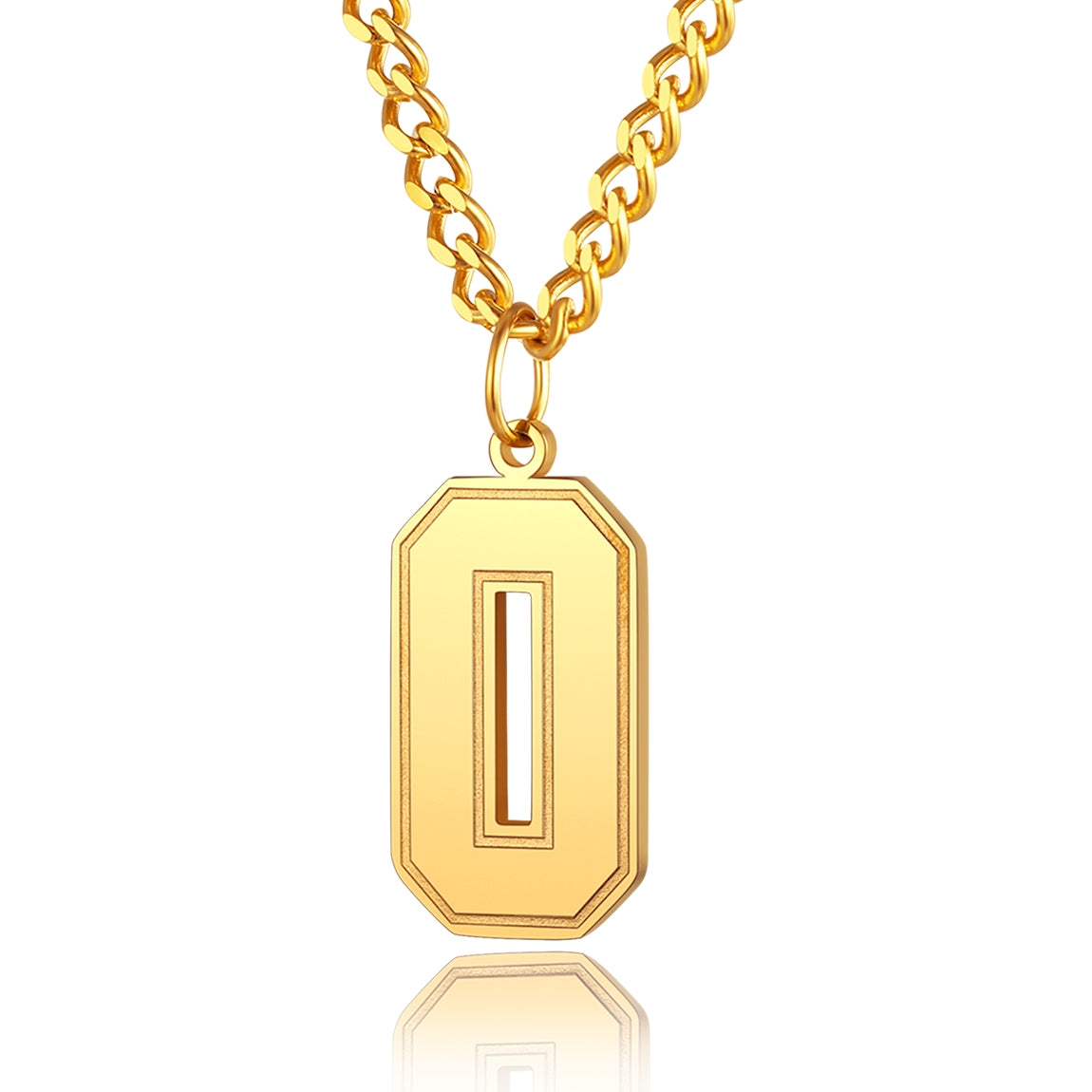  Sport Jersey Number 0 Necklace for Men Gold Plated