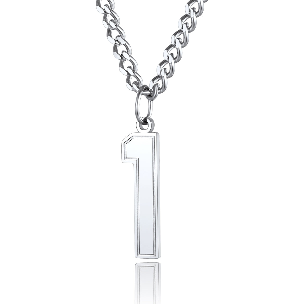  Sport Jersey Number 1 Necklace for Men Stainless Steel