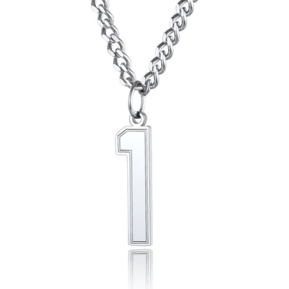  Sport Jersey Number 1 Necklace for Men Stainless Steel