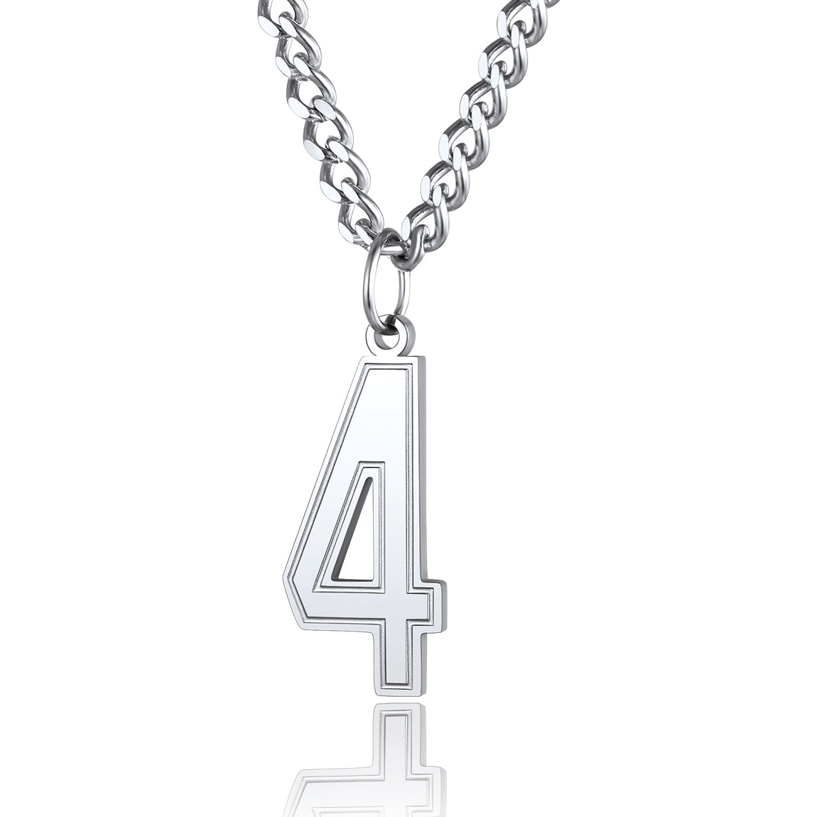  Sport Jersey Number 4 Necklace for Men Stainless Steel