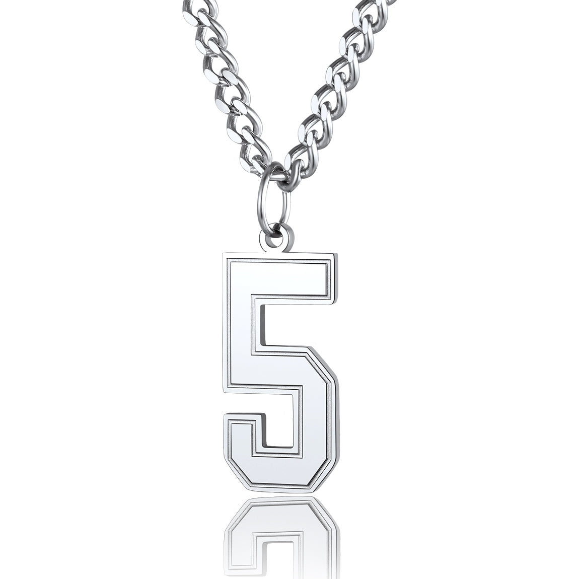  Sport Jersey Number 5 Necklace for Men Stainless Steel