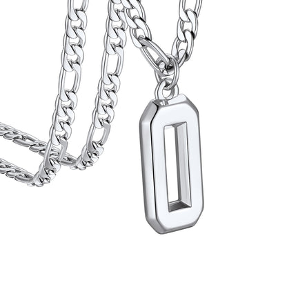  Sport Number 0 Figaro Chain Necklaces in stainless steel