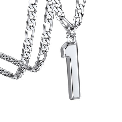  Sport Number 1 Figaro Chain Necklaces in stainless steel