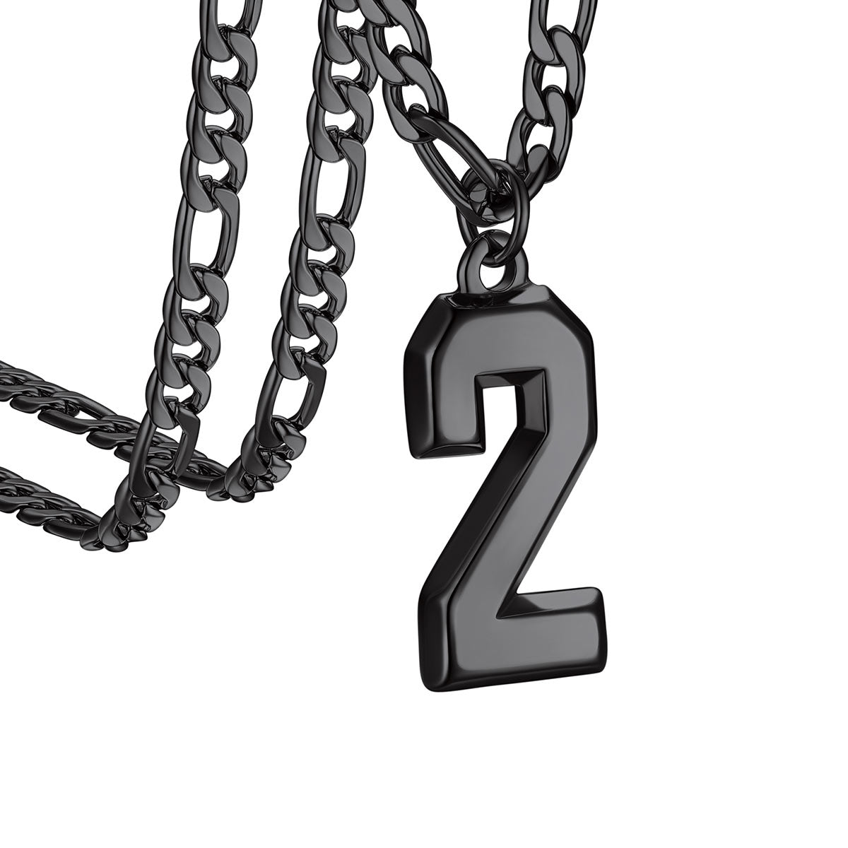  Sport Number 2 Figaro Chain Necklaces in Black Plated