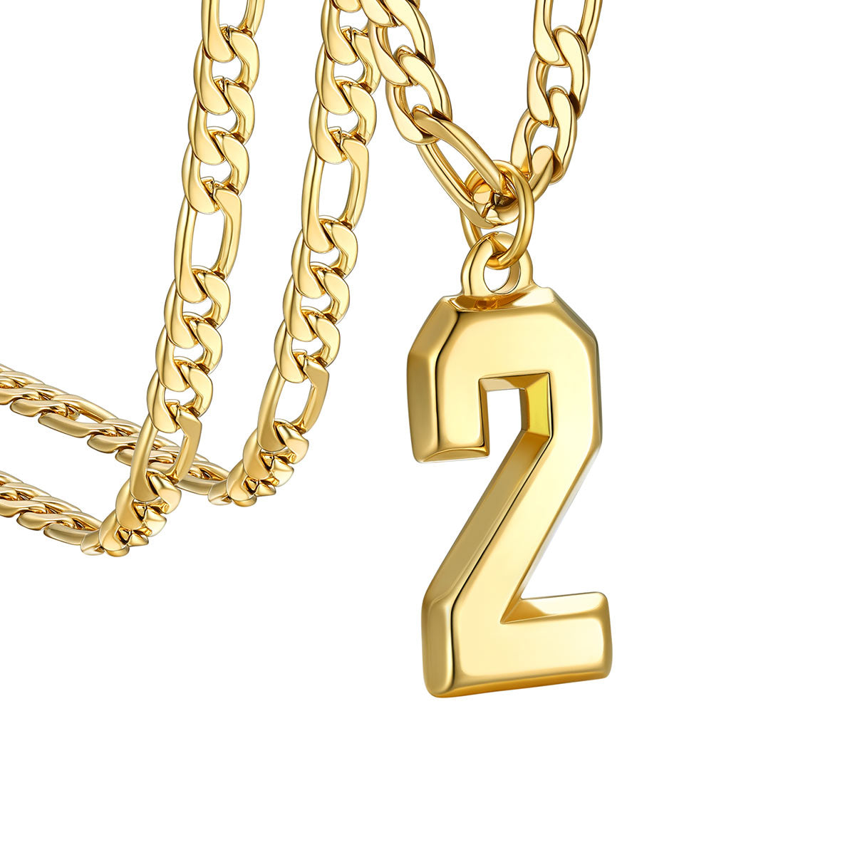  Sport Number 2 Figaro Chain Necklaces in Gold Plated