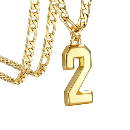  Sport Number 2 Figaro Chain Necklaces in Gold Plated