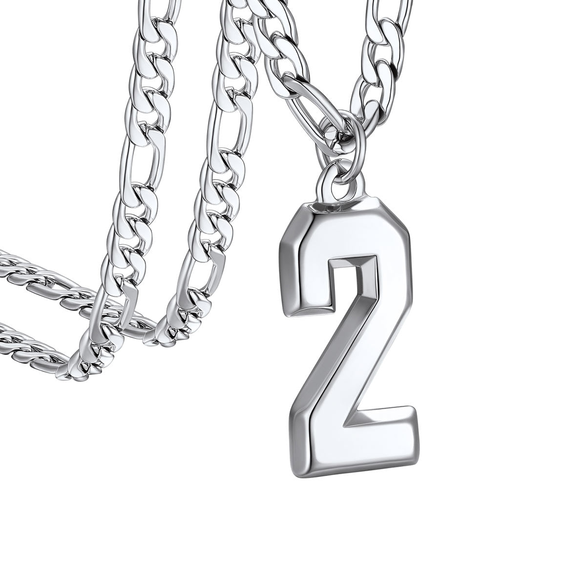  Sport Number 2 Figaro Chain Necklaces in stainless steel