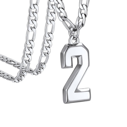  Sport Number 2 Figaro Chain Necklaces in stainless steel