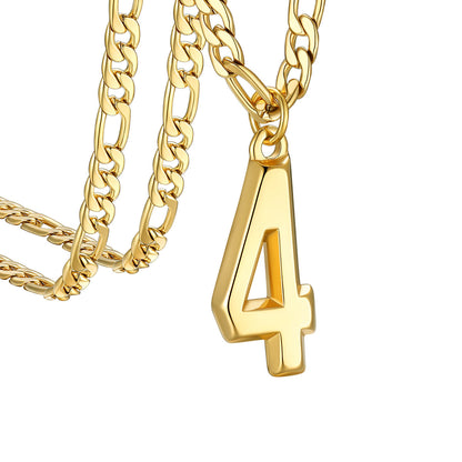  Sport Number 4 Figaro Chain Necklaces in Gold Plated