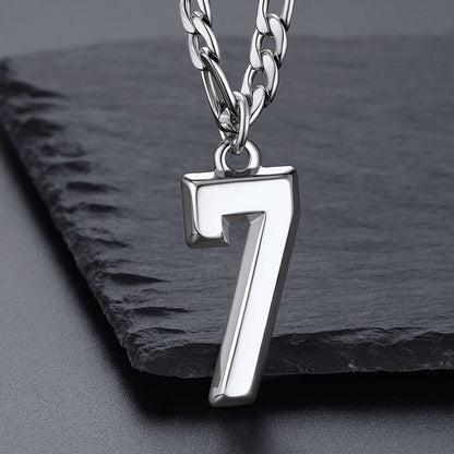 Sport Number Figaro Chain Necklaces in number 7