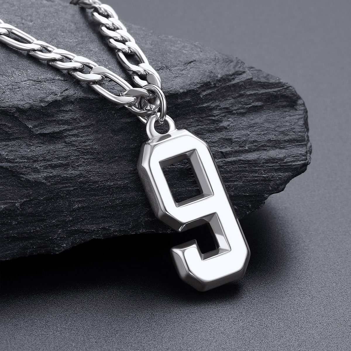 Sport Number Figaro Chain Necklaces in stainless steel