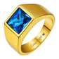 Square Cut Birthstone Signet Band Ring for Men Gold