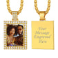 Gold Square Picture Necklace