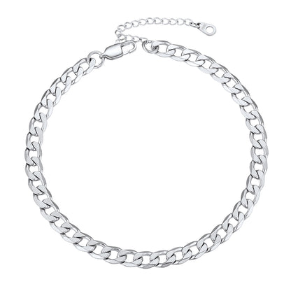 Stainless Steel Cuban Link Anklet for Women 6MM
