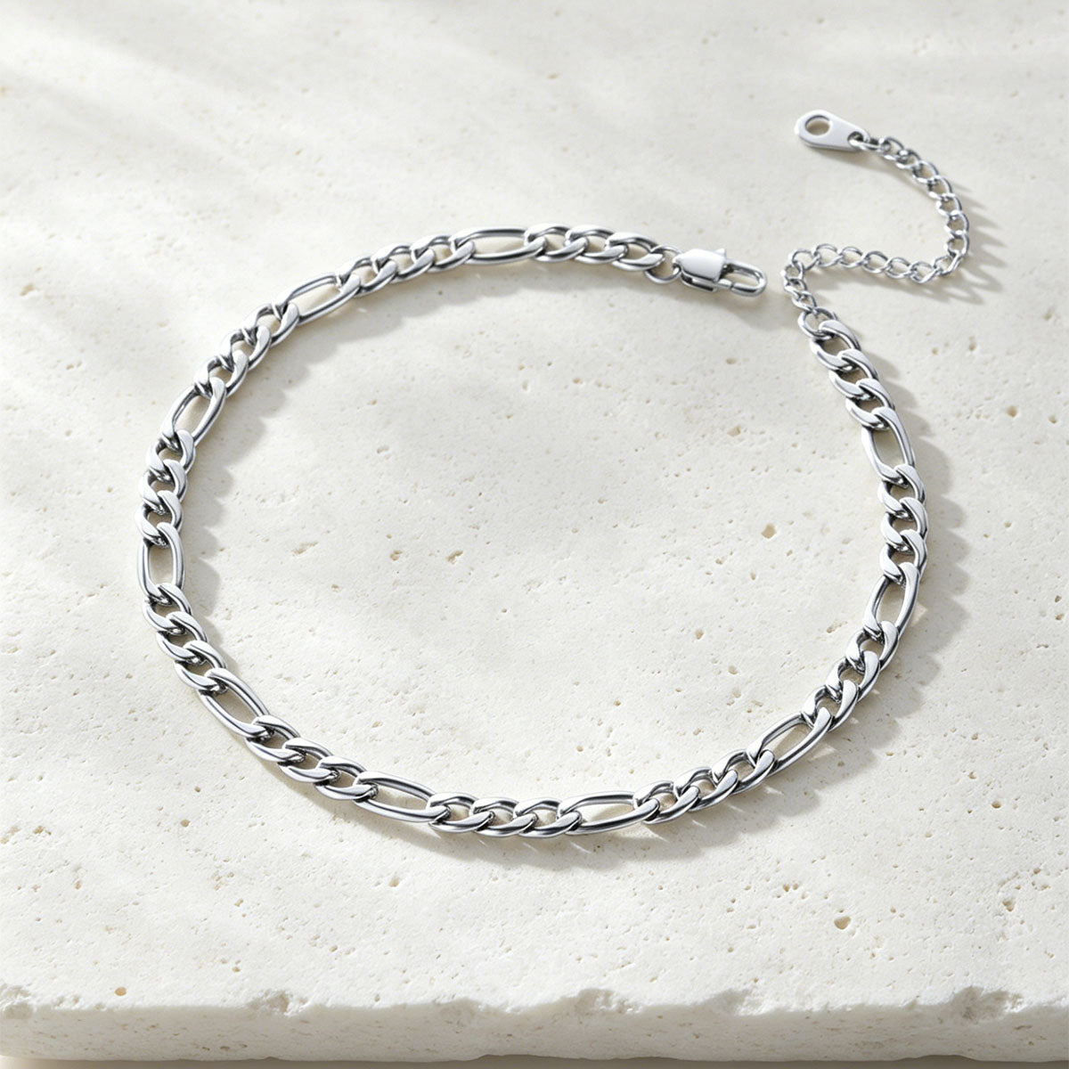 Stainless Steel Figaro Chain Anklet 5MM in Steel