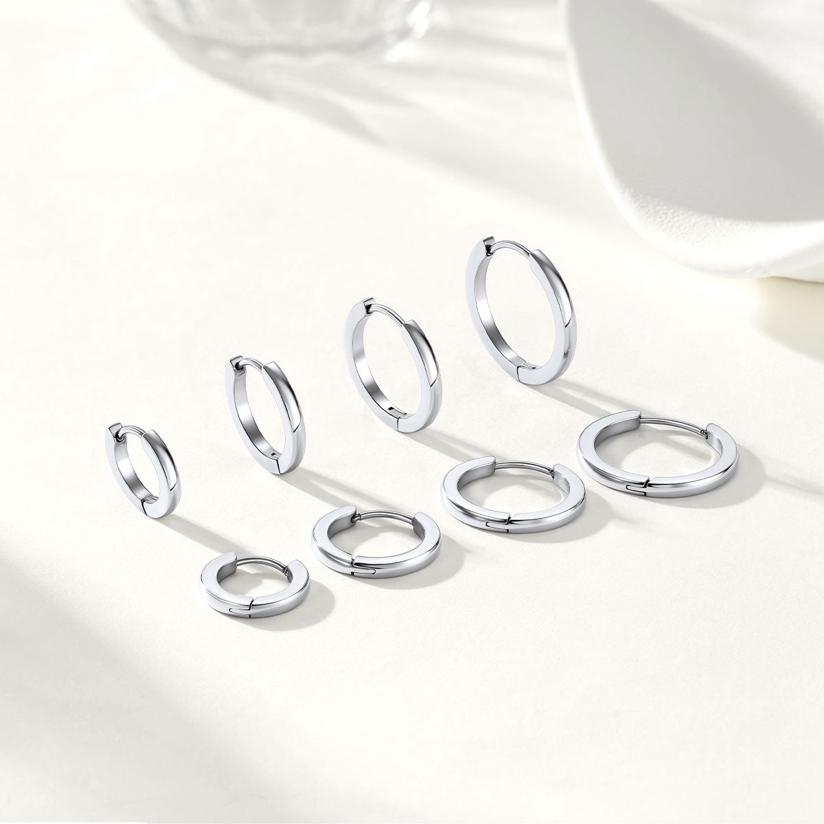 Stainless Steel Huggie Earrings for Women Men in different size