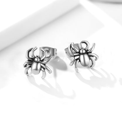 Stainless Steel Spider Stud Earrings Steel