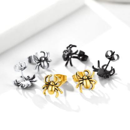 Stainless Steel Spider Stud Earrings in different colors