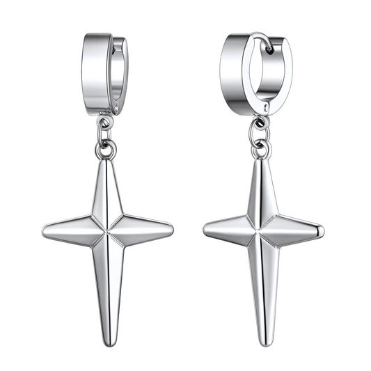 Star Hoop Dangle Drop Earrings for Women Men