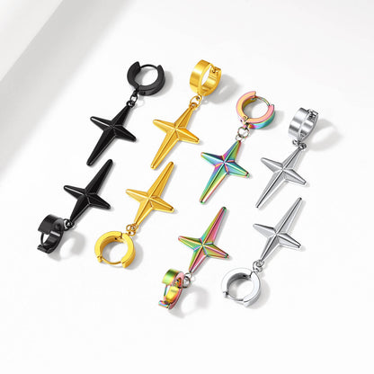 Star Hoop Dangle Drop Earrings in different color