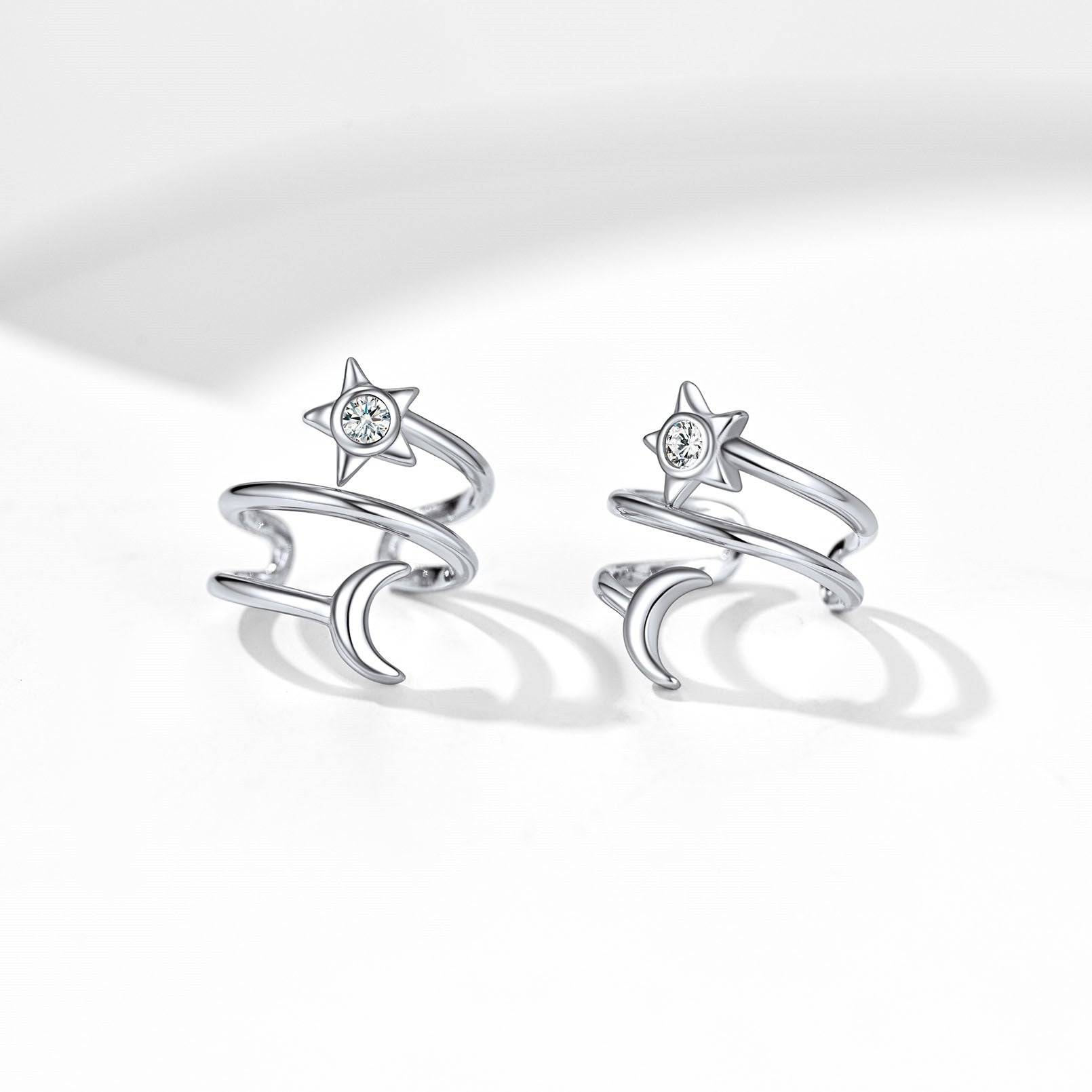 Star Moon Ear Cuff Earrings for Women