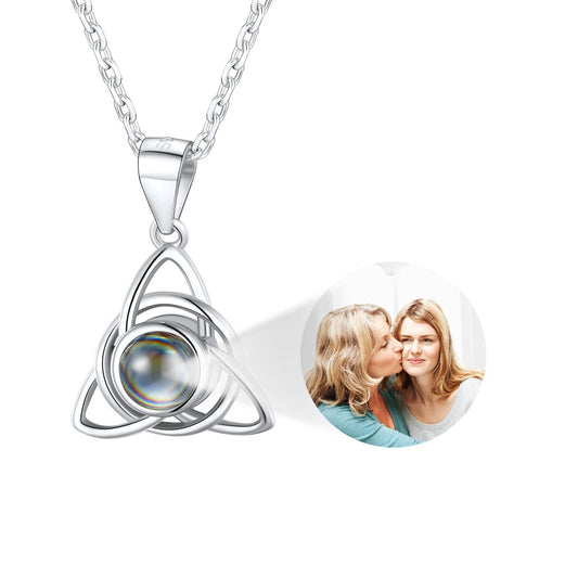Sterling Silver Celtic Knot Custom Photo Projective Necklace