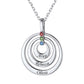 Sterling Silver Double Concentric Circles Birthstone Necklace