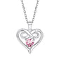 Sterling Silver Infinity Heart Birthstone Necklace For Women