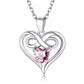 Sterling Silver Infinity Heart Birthstone Necklace For Women