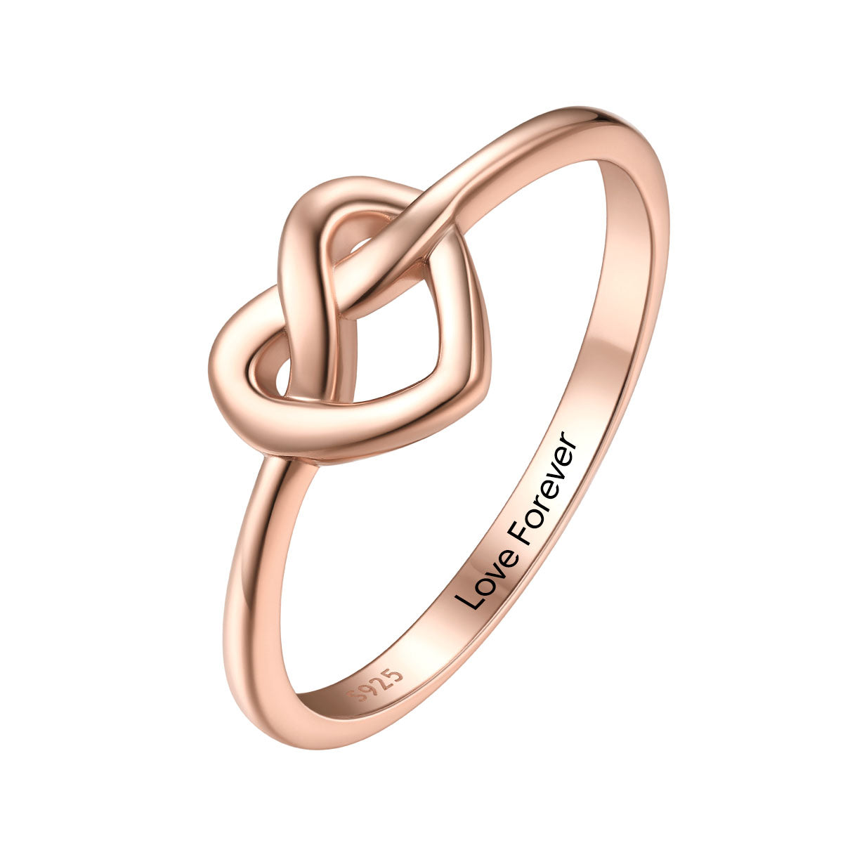 Sterling Silver Heart Love Knot Promise Ring Gold Plated