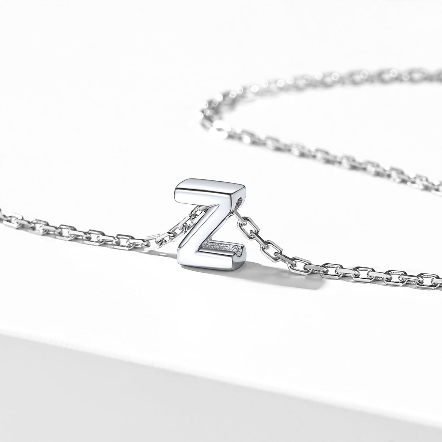 Sterling Silver Initial Letter Bracelet Z