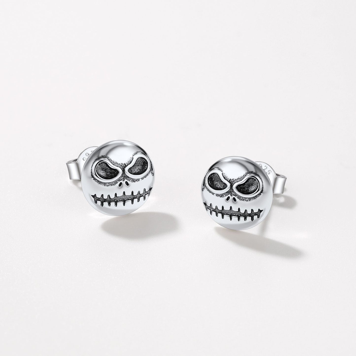  Sterling Silver Jack Skellington Stud Earrings