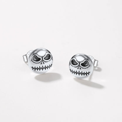  Sterling Silver Jack Skellington Stud Earrings