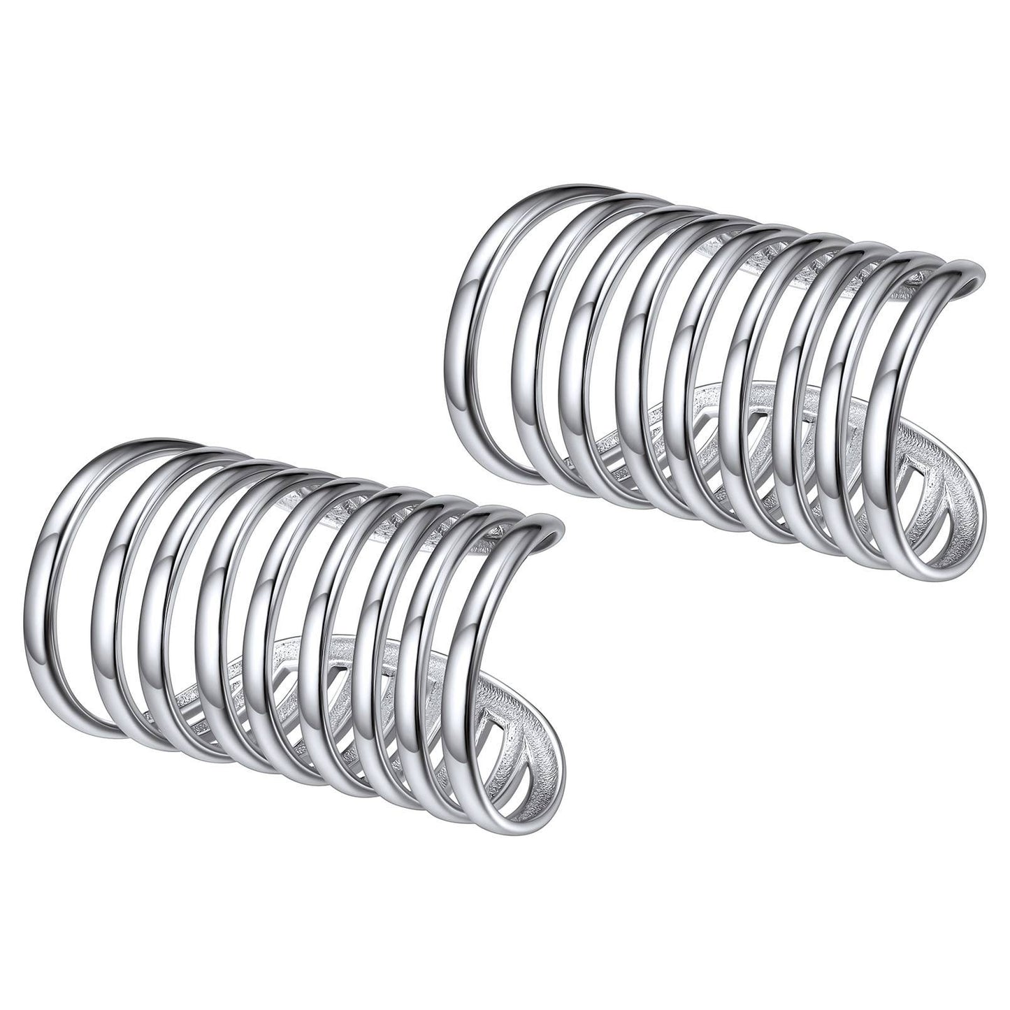 Sterling Silver Multi Lines Ear Cuff Earrings 9 Lines