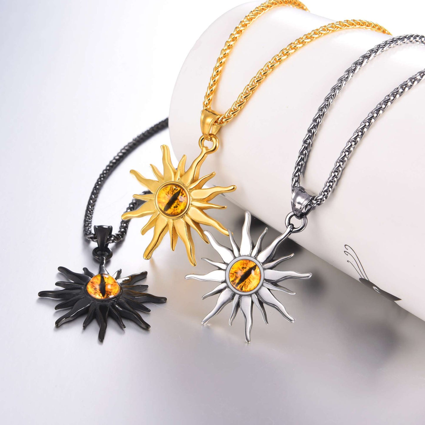 Sunburst Yellow Evil Eye Necklace in different Color