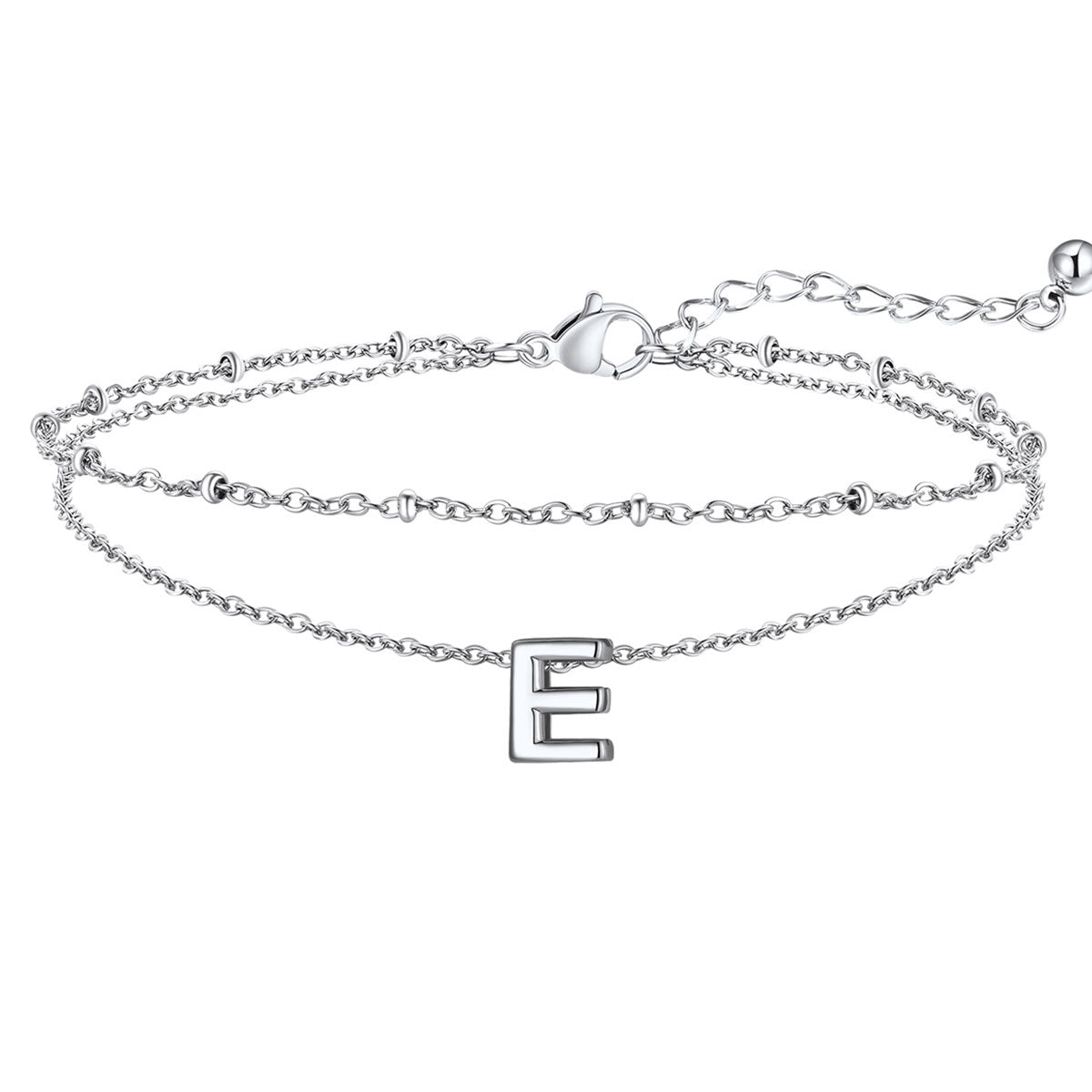 Initial Layered Anklet for Women