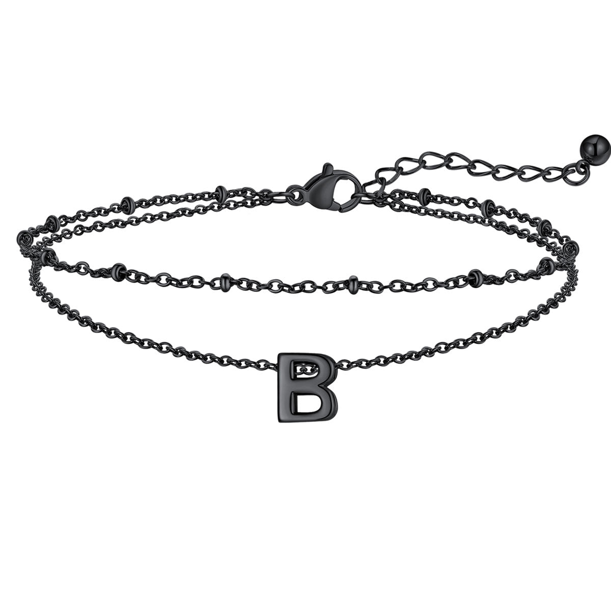 Initial Layered Anklet for Women