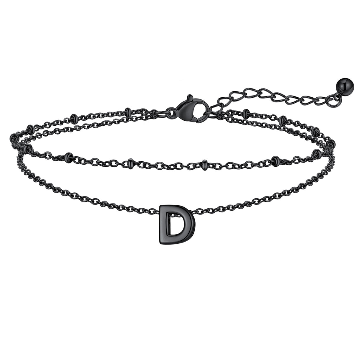 Initial Layered Anklet for Women