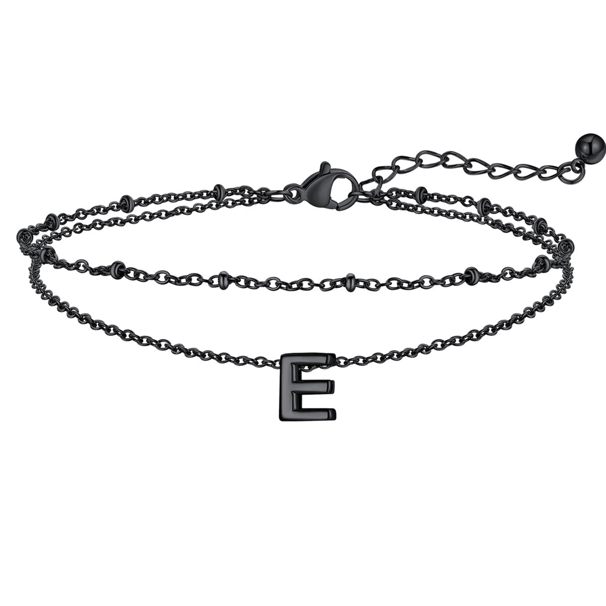 Initial Layered Anklet for Women