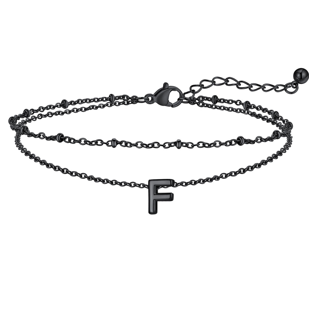 Initial Layered Anklet for Women