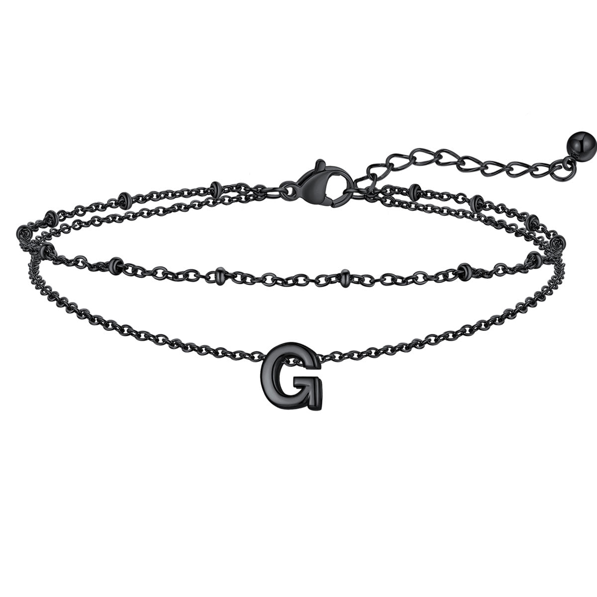 Initial Layered Anklet for Women