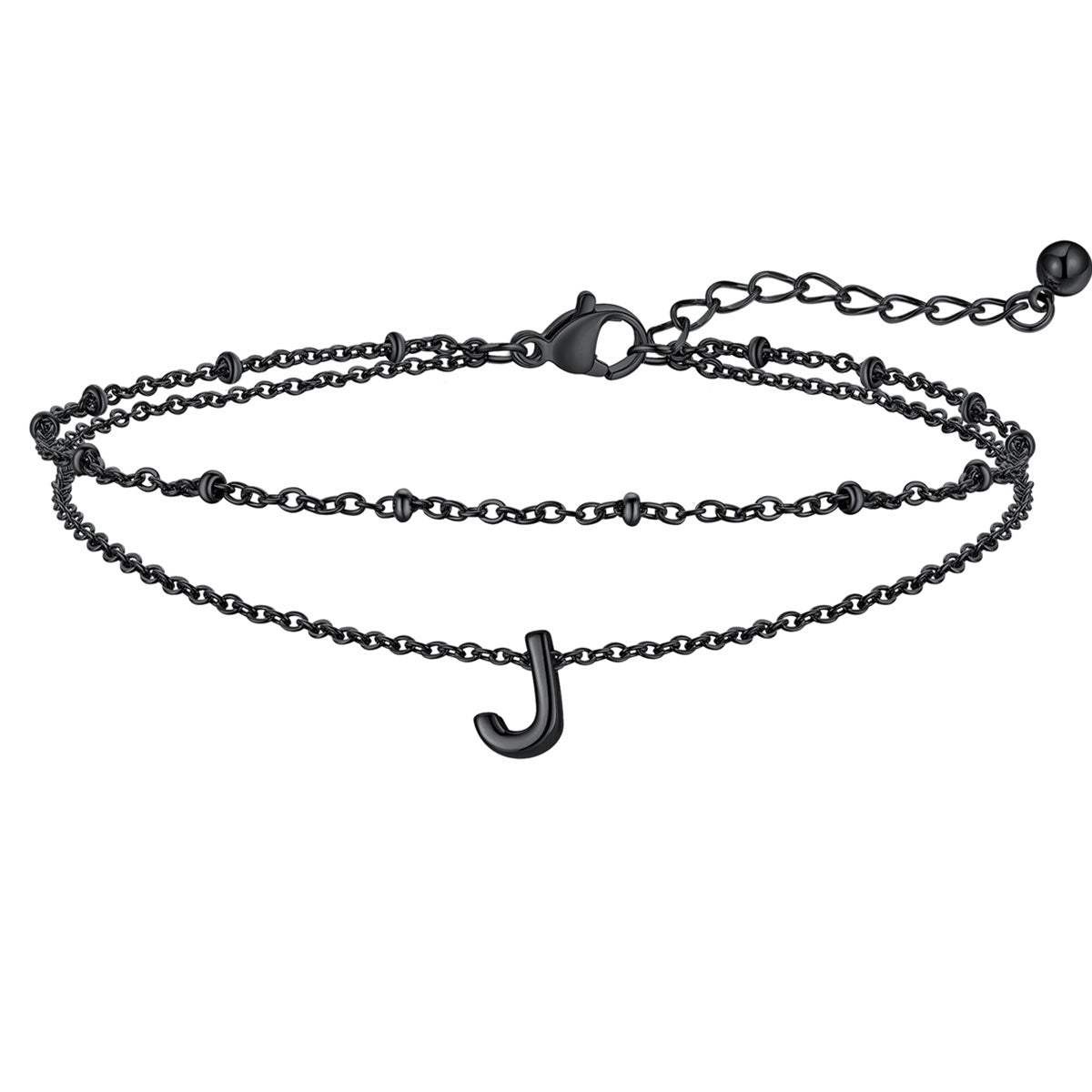 Initial Layered Anklet for Women