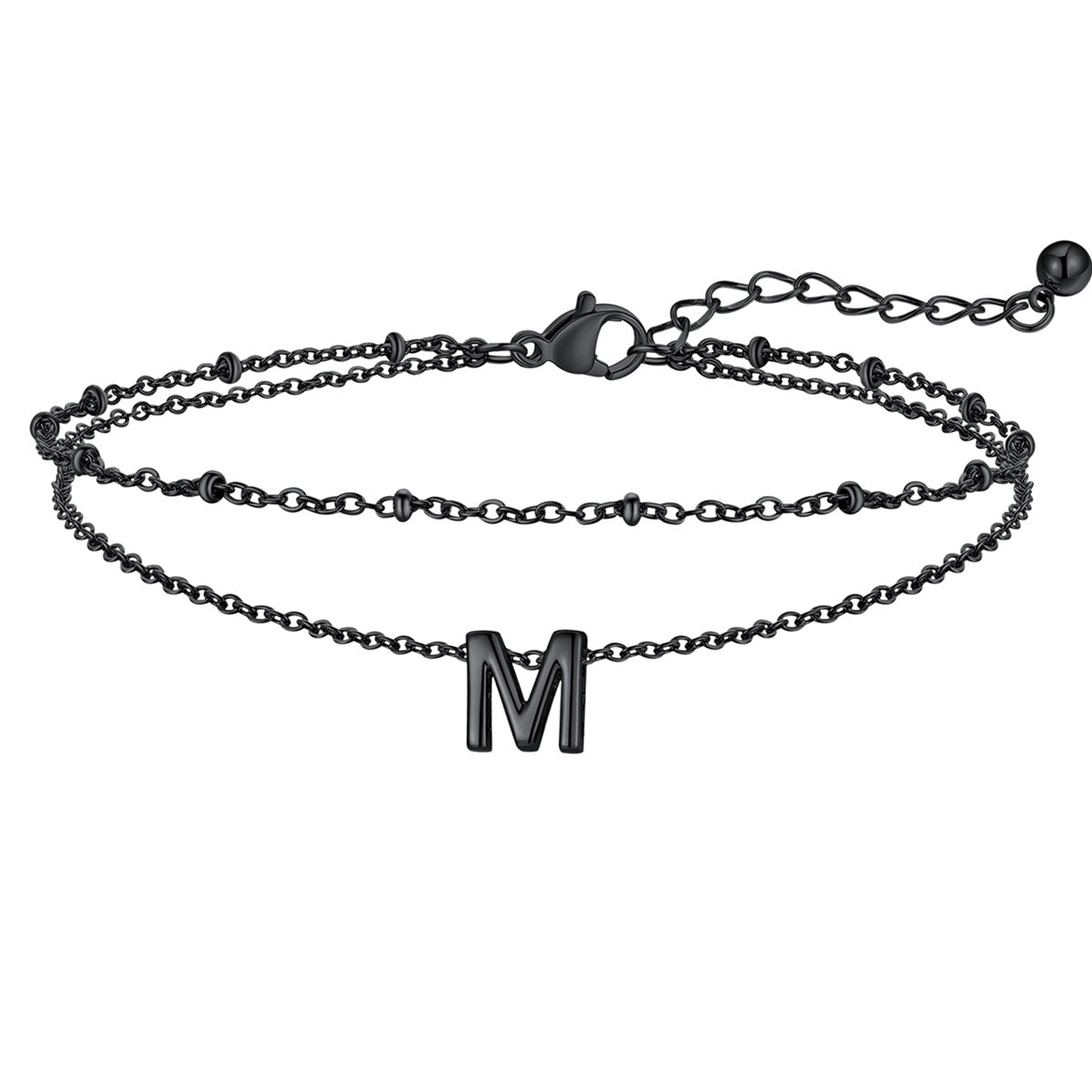 Initial Layered Anklet for Women