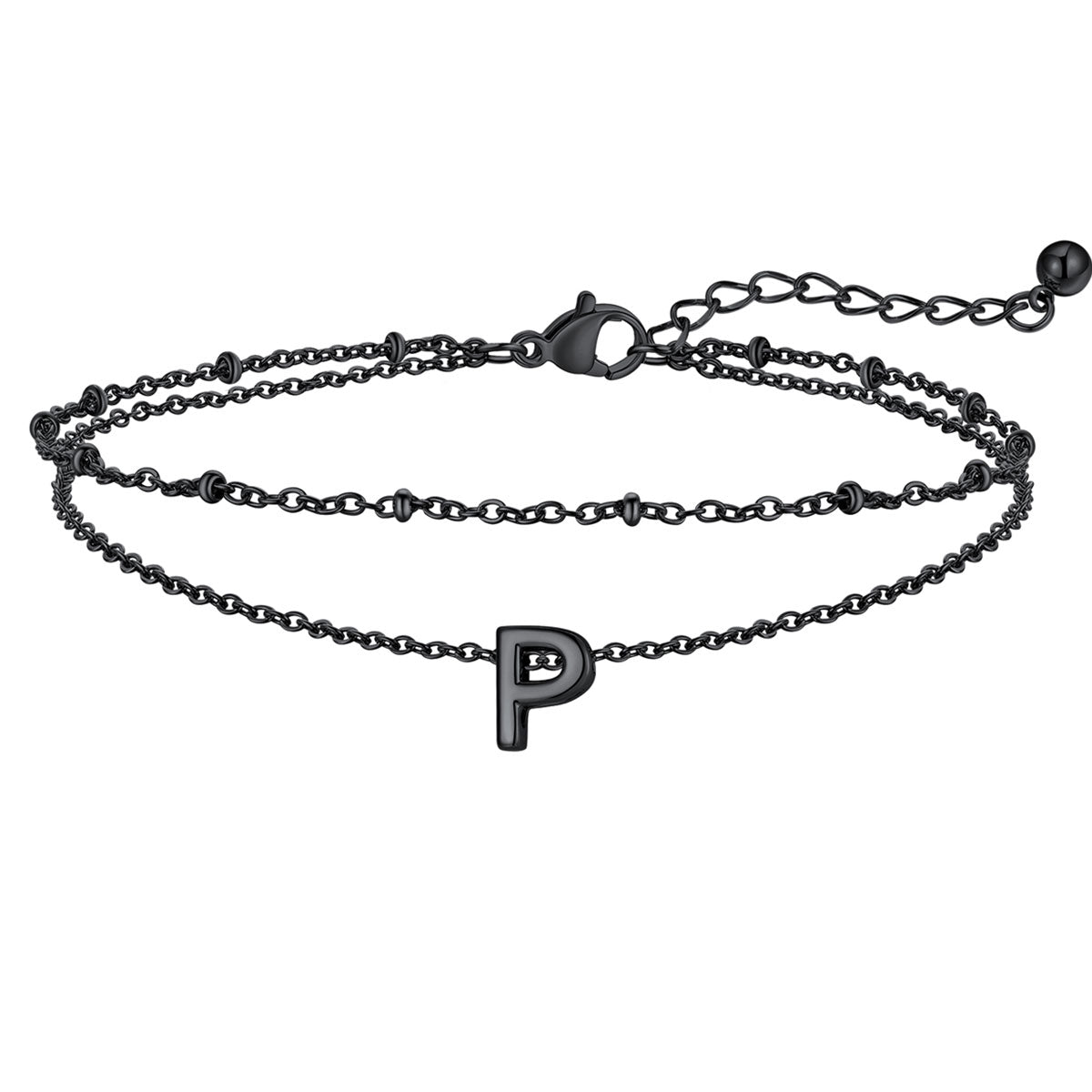 Initial Layered Anklet for Women