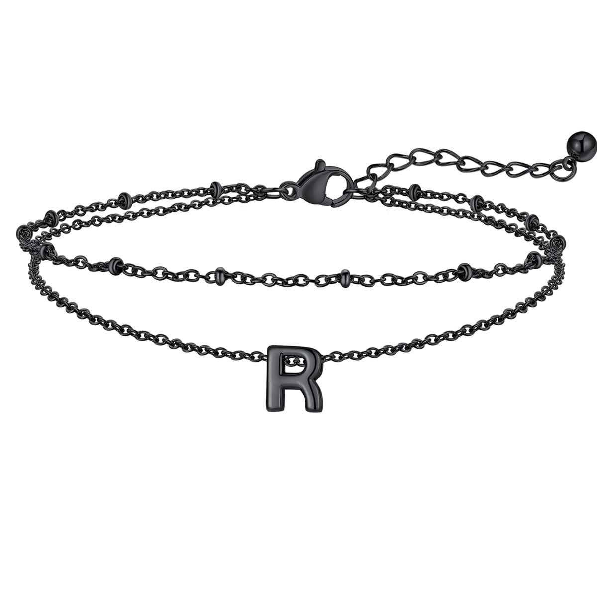 Initial Layered Anklet for Women